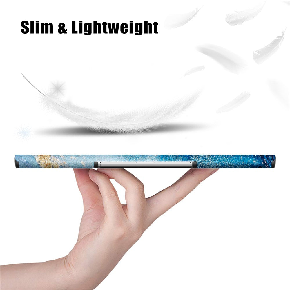 For Lenovo Tab Plus 11.5-inch TB351FU Case Pattern Tablet Leather Cover Hollow Heat Dissipation - Wave