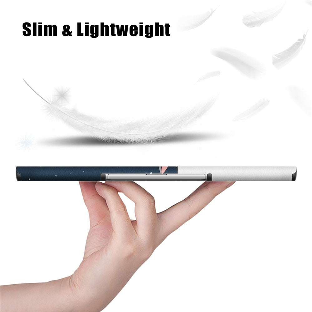 For Lenovo Tab Plus 11.5-inch TB351FU Case Pattern Tablet Leather Cover Hollow Heat Dissipation - Cat