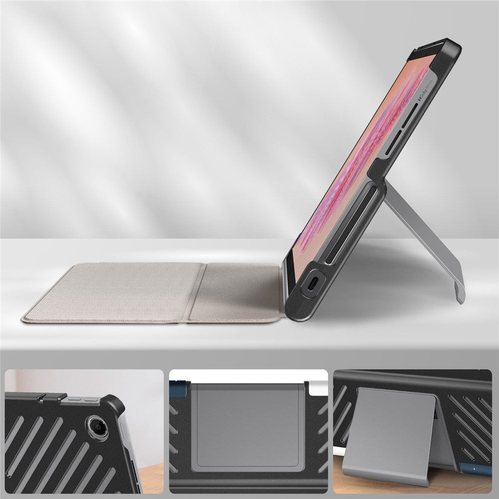 For Lenovo Tab Plus 11.5-inch TB351FU Case Pattern Tablet Leather Cover Hollow Heat Dissipation - Cat