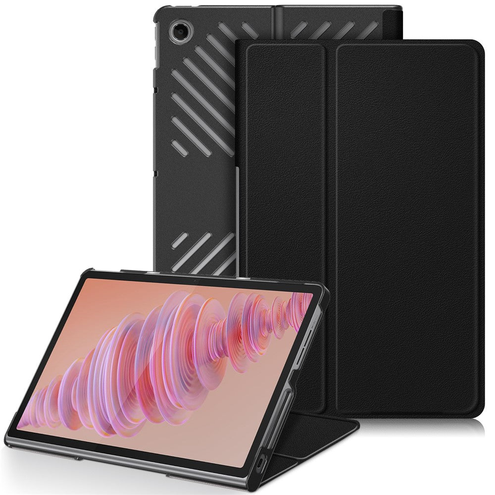 For Lenovo Tab Plus 11.5-inch TB351FU Case Heat Dissipation Stand Leather Tablet Cover - Black
