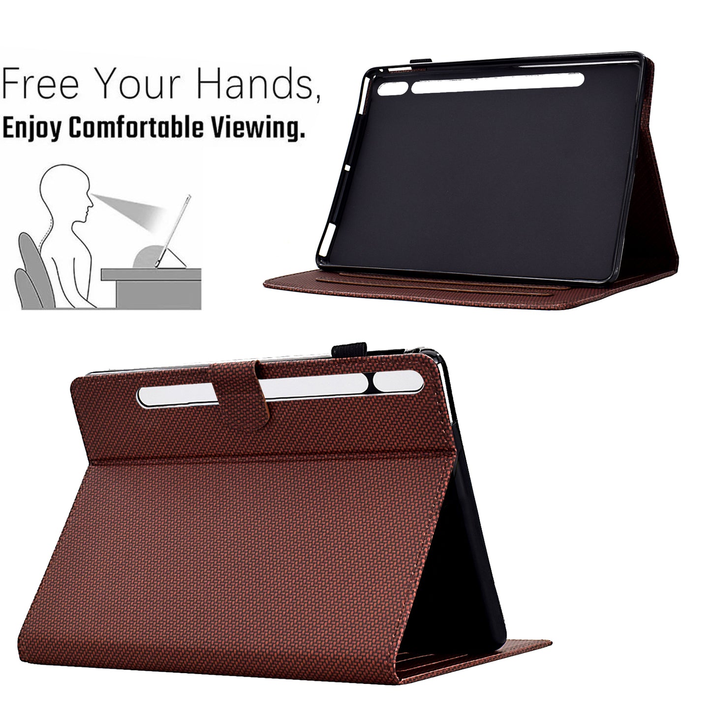 For Samsung Galaxy Tab S9 FE / S9 Case PU Leather Tablet Cover Auto Wake / Sleep - Brown