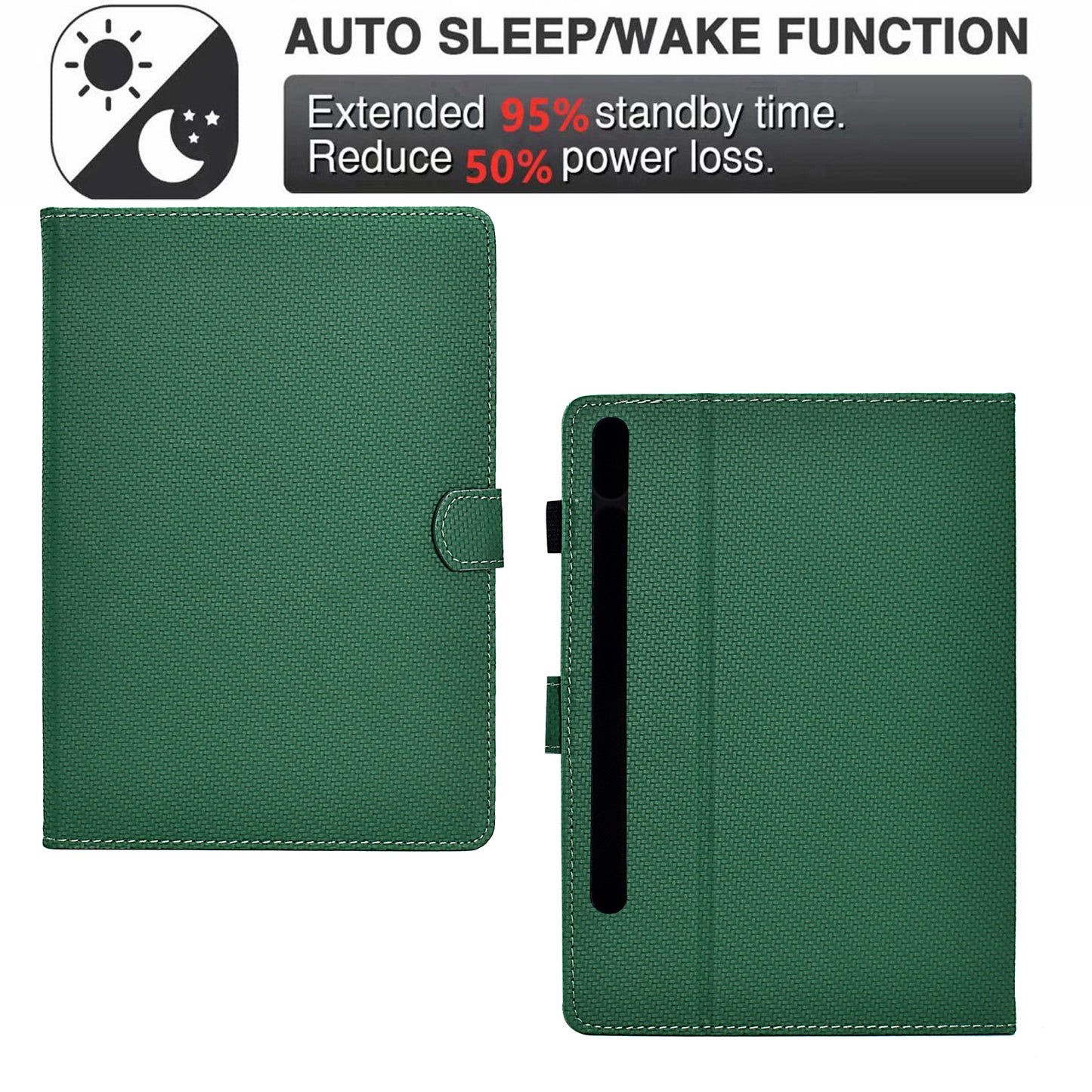 For Samsung Galaxy Tab S9 FE / S9 Case PU Leather Tablet Cover Auto Wake / Sleep - Green