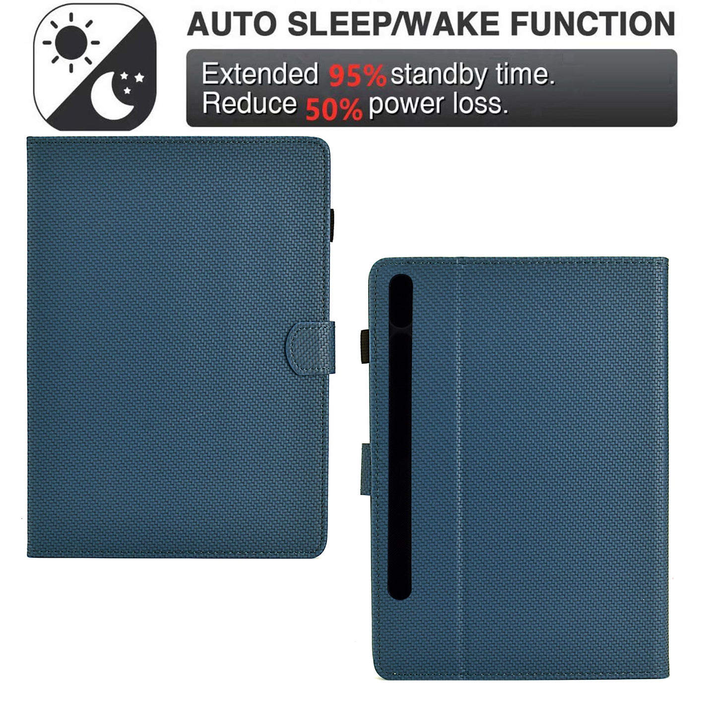 For Samsung Galaxy Tab S9 FE / S9 Case PU Leather Tablet Cover Auto Wake / Sleep - Sapphire