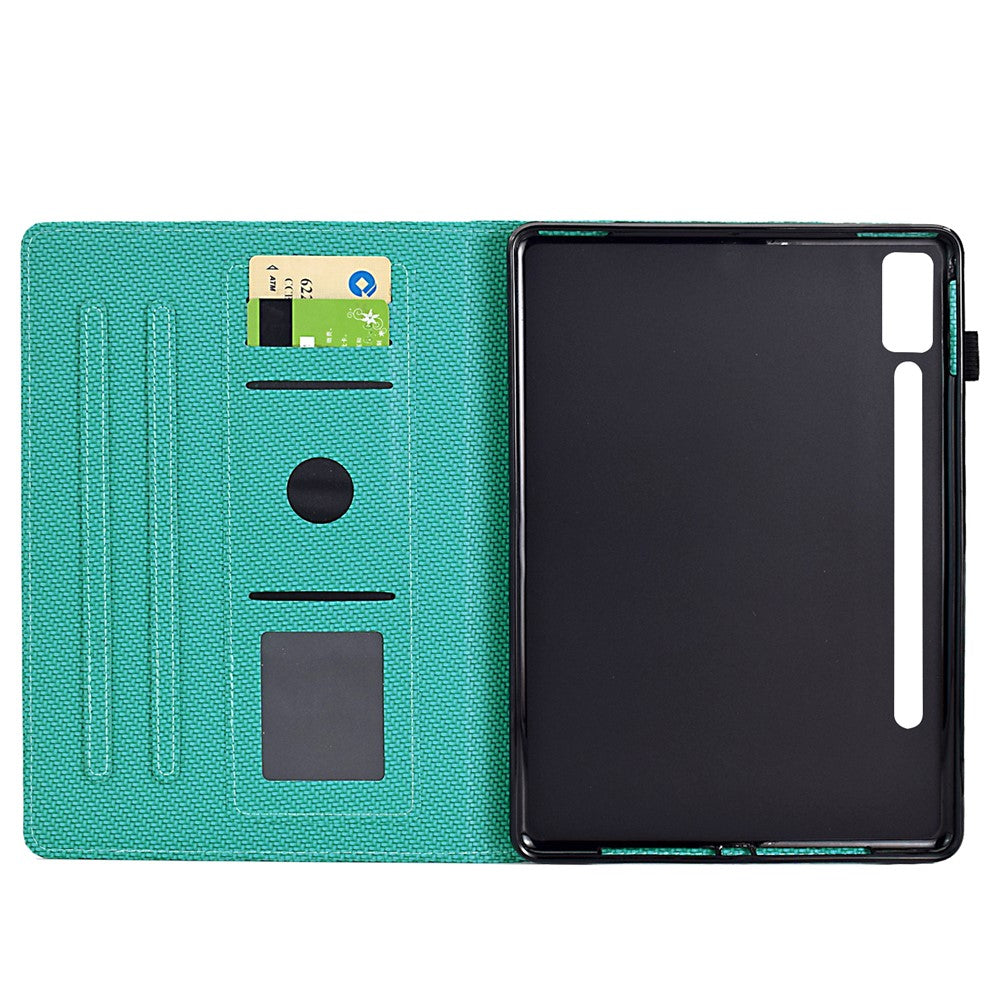 For Lenovo Tab P12 Leather Case Carbon Fiber Texture Tablet Cover Stand View - Baby Blue