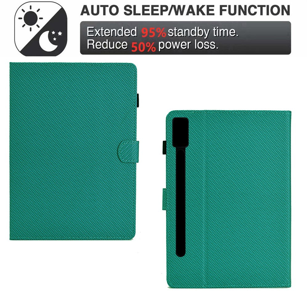 For Lenovo Tab P12 Leather Case Carbon Fiber Texture Tablet Cover Stand View - Baby Blue