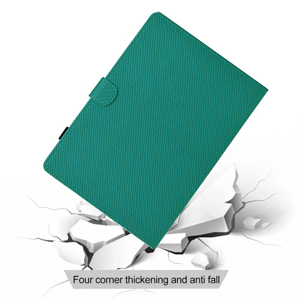 For Lenovo Tab P12 Leather Case Carbon Fiber Texture Tablet Cover Stand View - Baby Blue