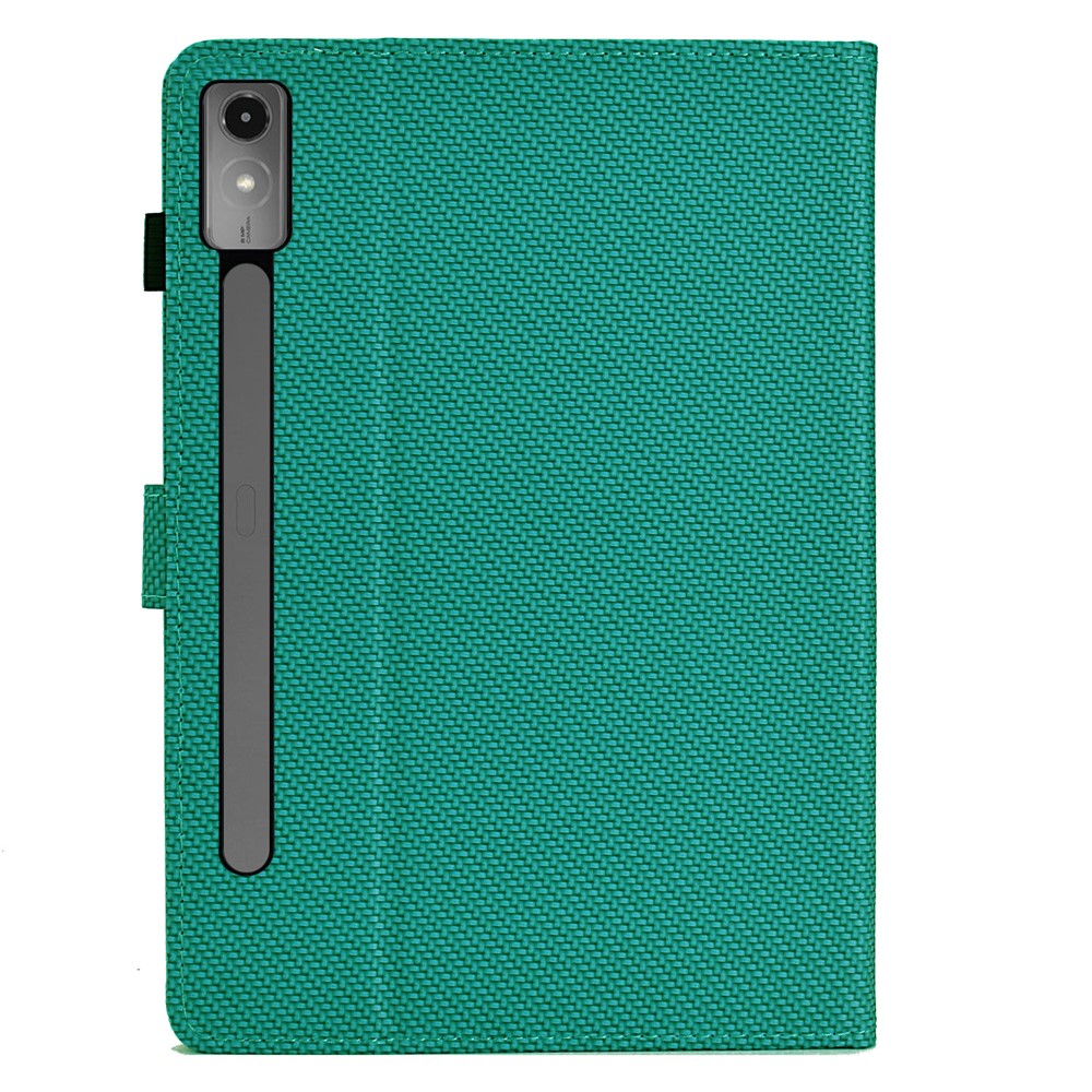 For Lenovo Tab P12 Leather Case Carbon Fiber Texture Tablet Cover Stand View - Baby Blue