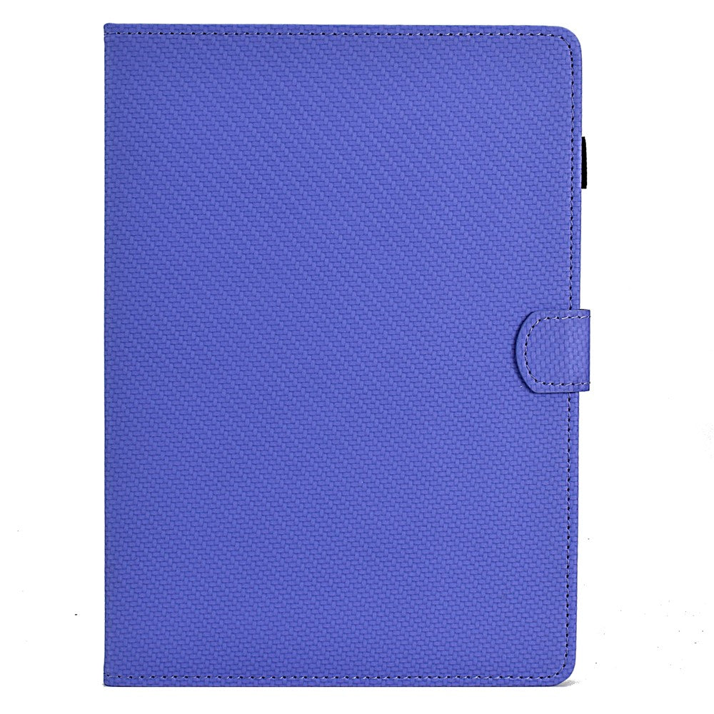 For Lenovo Tab P12 Leather Case Carbon Fiber Texture Tablet Cover Stand View - Purple