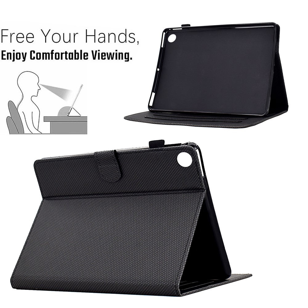 For Lenovo Tab M10 Plus (3rd Gen) Case Full Protection PU Leather Tablet Cover - Black