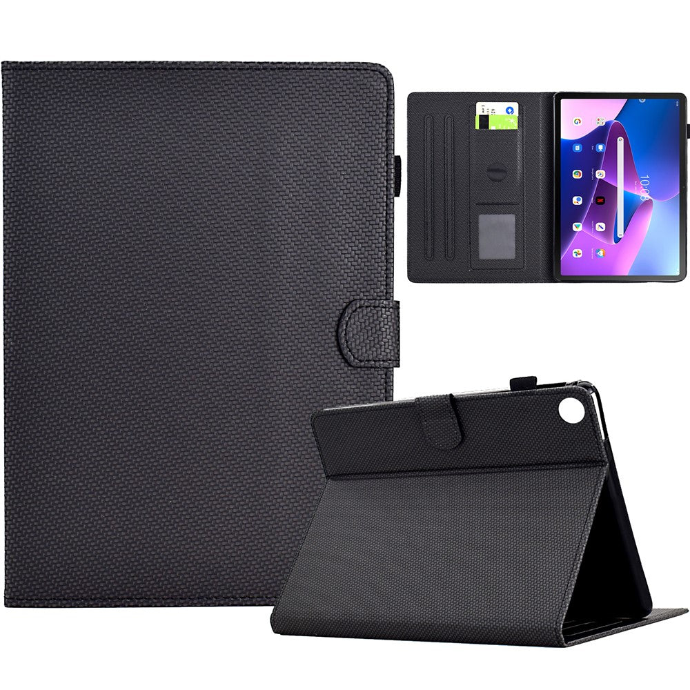 For Lenovo Tab M10 (Gen 3) Case PU Leather Protective Tablet Cover with Card Slots - Black