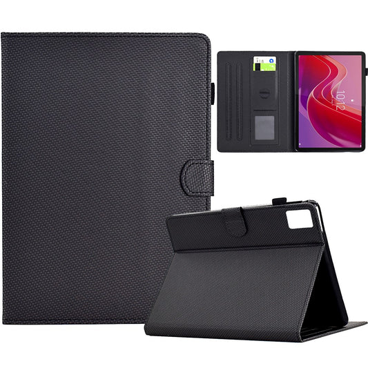 For Lenovo Tab M11 / Xiaoxin Pad 11 2024 Case Carbon Fiber Texture Leather Tablet Cover - Black