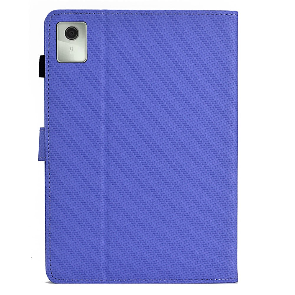 For Lenovo Tab M11 / Xiaoxin Pad 11 2024 Case Carbon Fiber Texture Leather Tablet Cover - Purple