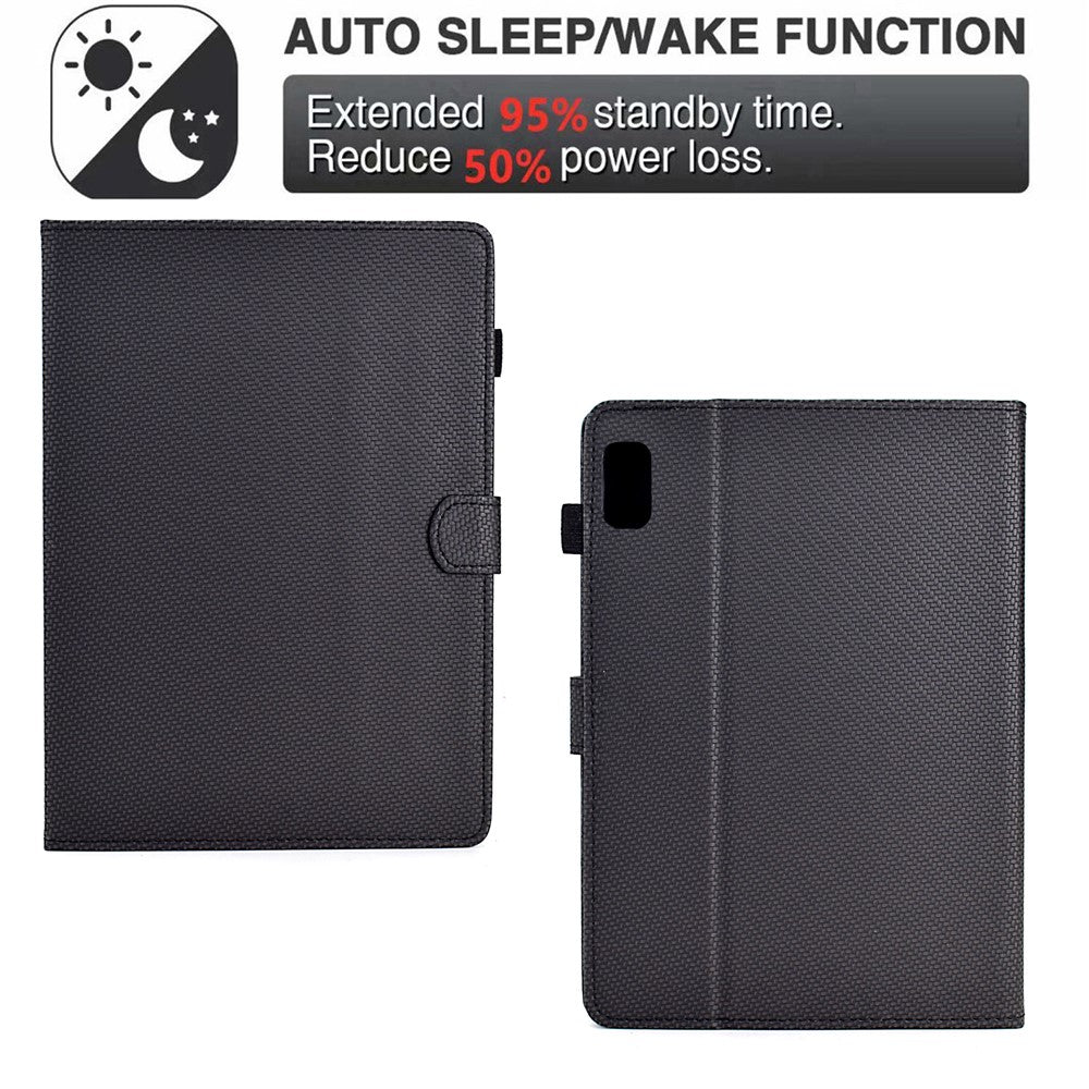 For Lenovo Tab M9 TB-310FU Case Card Slots Leather Tablet Cover with Stand View - Black