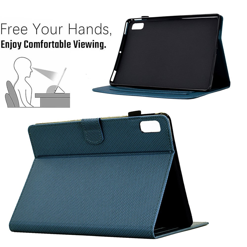 For Lenovo Tab M9 TB-310FU Case Card Slots Leather Tablet Cover with Stand View - Sapphire