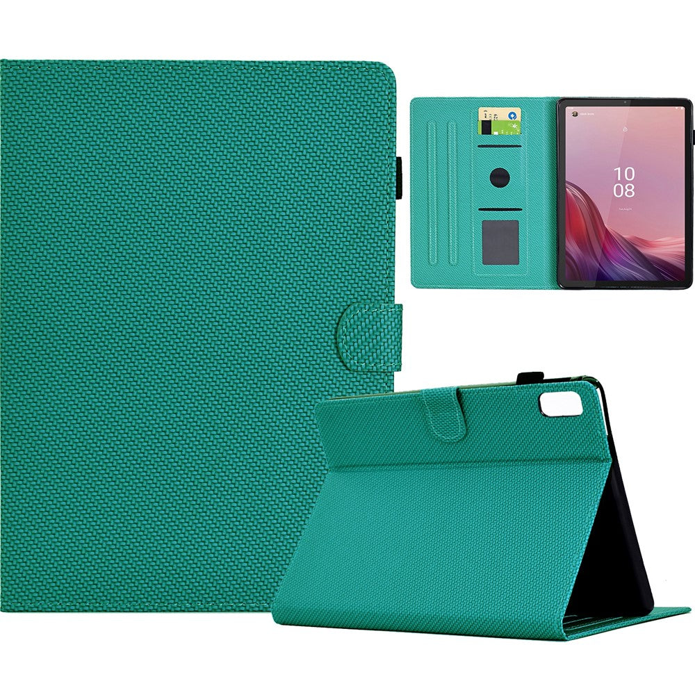 For Lenovo Tab M9 TB-310FU Case Card Slots Leather Tablet Cover with Stand View - Baby Blue