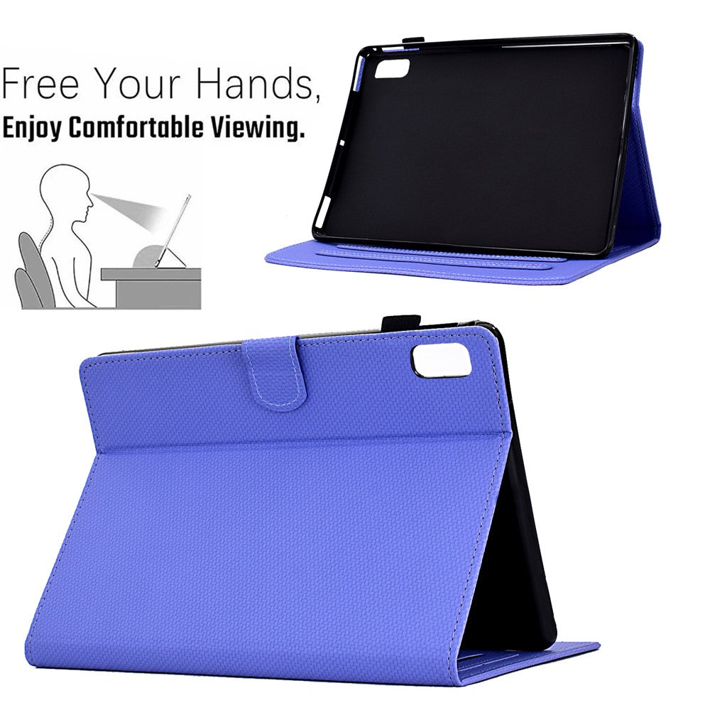 For Lenovo Tab M9 TB-310FU Case Card Slots Leather Tablet Cover with Stand View - Purple