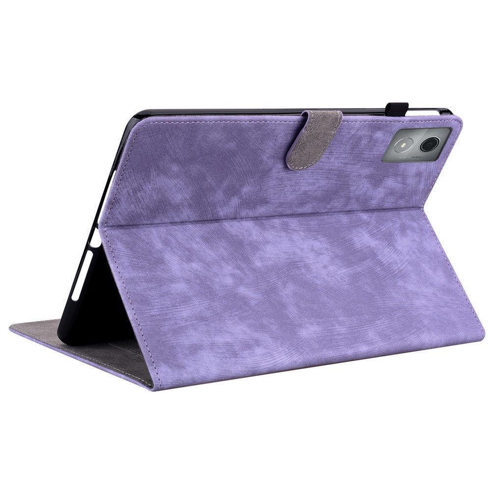 For Lenovo Tab K11 Plus Cases Anti-Slip Tiger Imprint PU Leather Tablet Cover - Purple