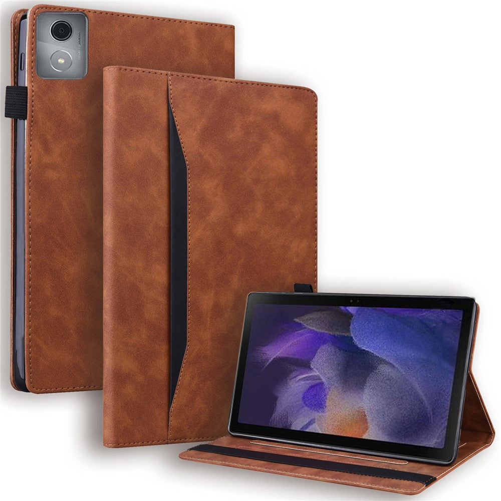 For Lenovo Tab M11 Plus / Tab K11 Plus Case PU Leather Tablet Cover Card Holder Multi-Angle Stand - Brown