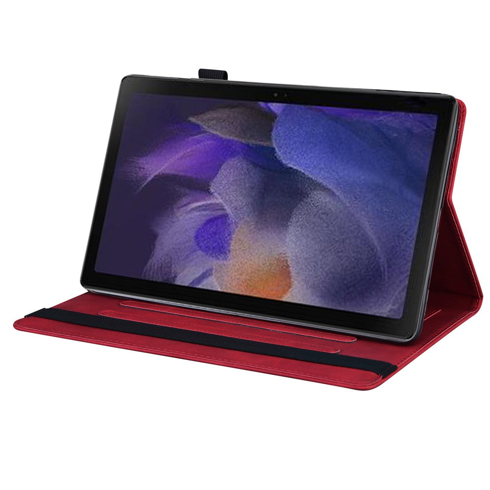 For Lenovo Tab M11 Plus / Tab K11 Plus Case PU Leather Tablet Cover Card Holder Multi-Angle Stand - Red