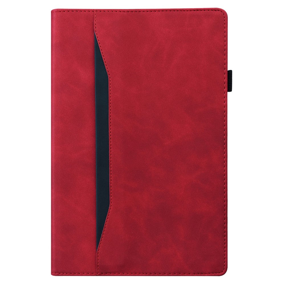 For Lenovo Tab M11 Plus / Tab K11 Plus Case PU Leather Tablet Cover Card Holder Multi-Angle Stand - Red