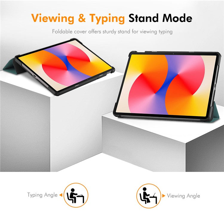 ENKAY HAT PRINCE For Huawei MatePad SE 11 Case PU Leather+PC Trifold Stand Tablet Cover - Blackish Green