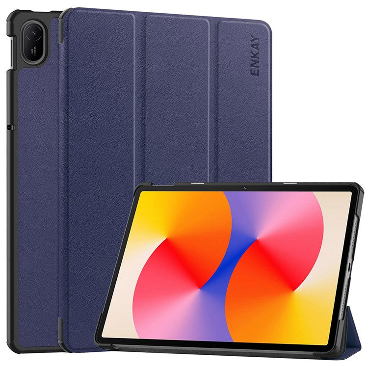 ENKAY HAT PRINCE For Huawei MatePad SE 11 Case PU Leather+PC Trifold Stand Tablet Cover - Dark Blue