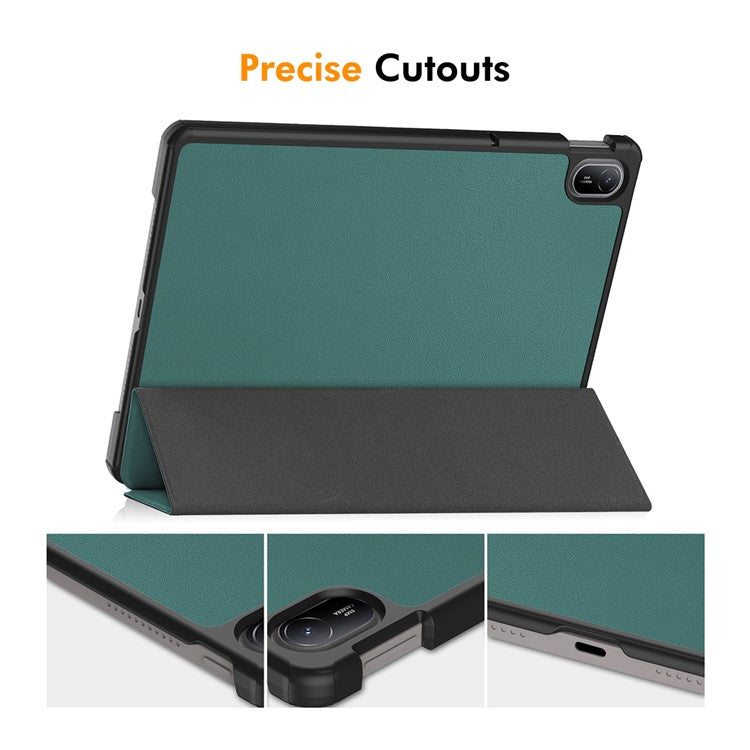 ENKAY HAT PRINCE For Huawei MatePad SE 11 Case PU Leather+PC Trifold Stand Tablet Cover - Dark Blue