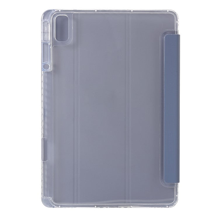 For Huawei MatePad SE 11 Case Tri-fold Stand Leather+TPU+Acrylic Clear Back Tablet Cover - Lavender Purple