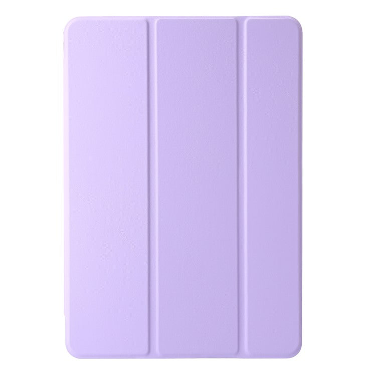 For Huawei MatePad SE 11 Case Tri-fold Stand Leather+TPU+Acrylic Clear Back Tablet Cover - Purple