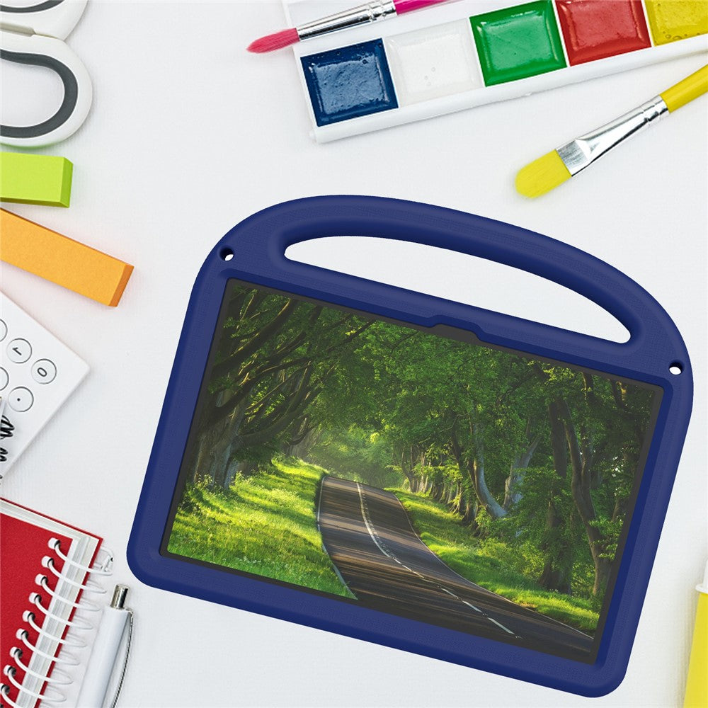 For Lenovo Tab M11 Kickstand Case Cartoon Design Anti-Drop EVA+PC Tablet Cover with Strap - Navy Blue