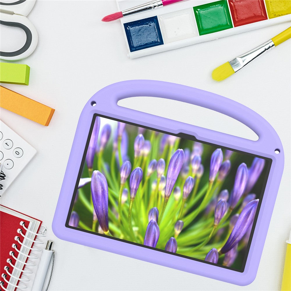 For Lenovo Tab M11 Kickstand Case Cartoon Design Anti-Drop EVA+PC Tablet Cover with Strap - Purple