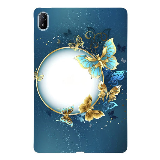 For Huawei MatePad SE 11 TPU Case Pattern Printing Slim Tablet Protective Cover - Moon and Butterfly