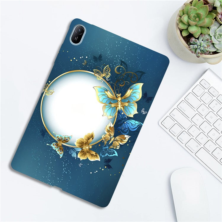 For Huawei MatePad SE 11 TPU Case Pattern Printing Slim Tablet Protective Cover - Moon and Butterfly