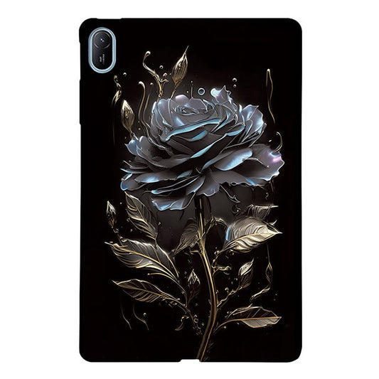 For Huawei MatePad SE 11 TPU Case Pattern Printing Slim Tablet Protective Cover - Grey Rose