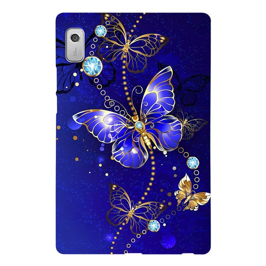 For Lenovo Tab M9 TPU Case Pattern Printing Slim Tablet Protective Cover - Blue  /  Gold Butterfly