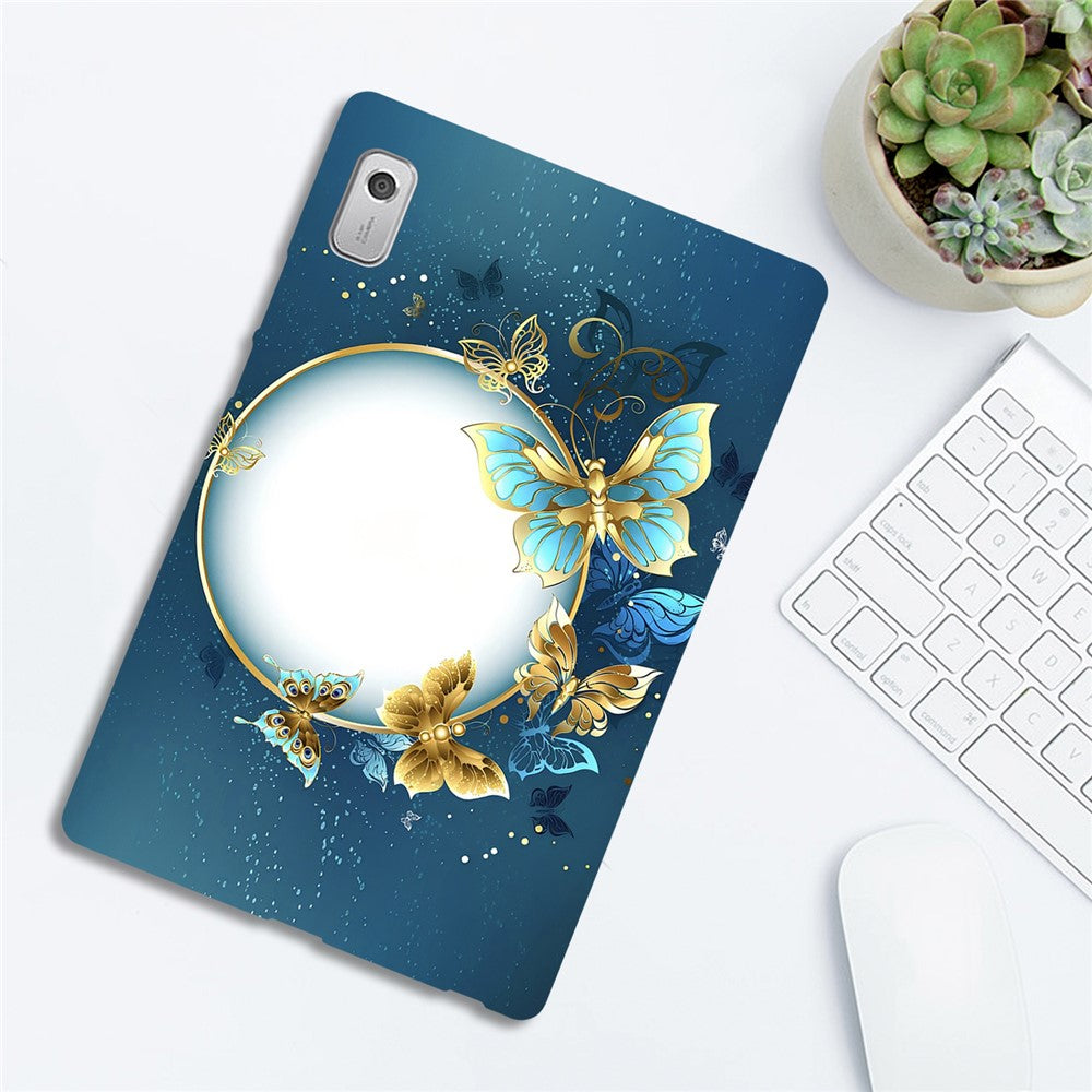 For Lenovo Tab M9 TPU Case Pattern Printing Slim Tablet Protective Cover - Moon and Butterfly