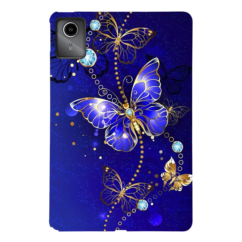 For Lenovo Tab M11 TPU Case Pattern Printing Slim Tablet Protective Cover - Blue  /  Gold Butterfly