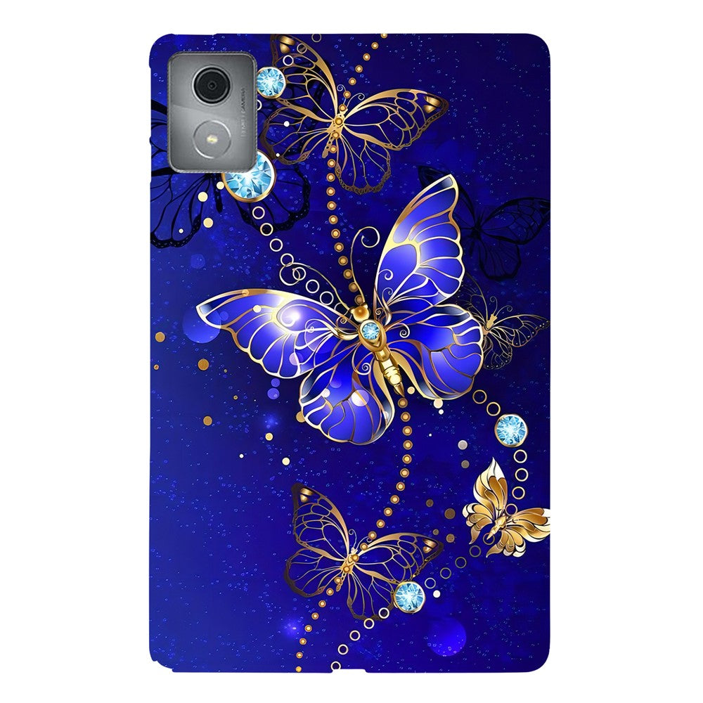 For Lenovo Tab M11 Plus TPU Case Pattern Printing Slim Tablet Protective Cover - Blue  /  Gold Butterfly