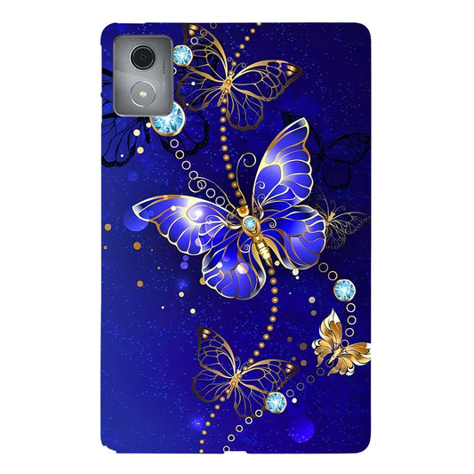 For Lenovo Tab M11 Plus TPU Case Pattern Printing Slim Tablet Protective Cover - Blue  /  Gold Butterfly