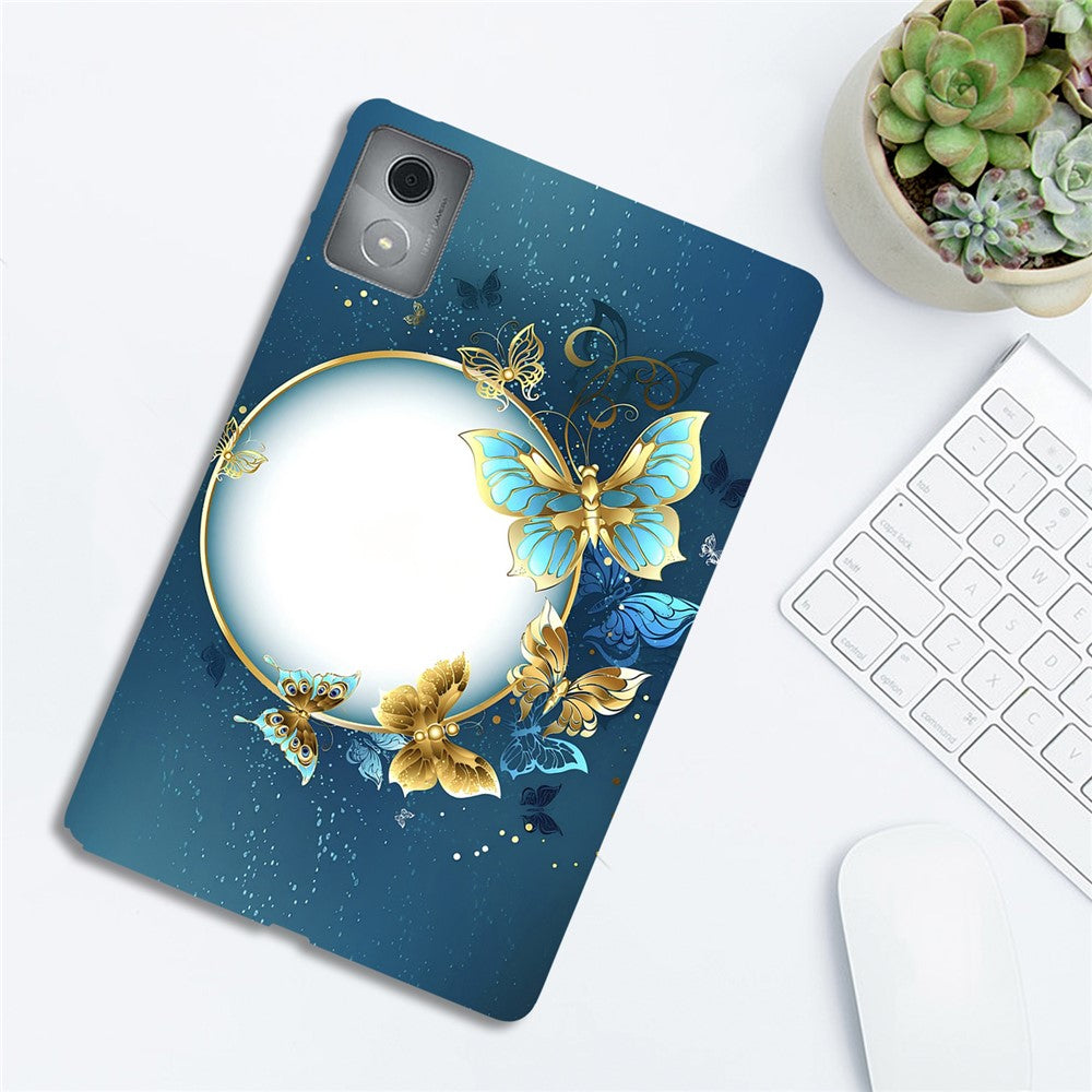 For Lenovo Tab M11 Plus TPU Case Pattern Printing Slim Tablet Protective Cover - Moon and Butterfly