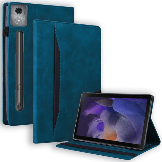 For Lenovo Xiaoxin Pad Pro 12.7 inch Case Card Holder Stand Folio Leather Tablet Cover - Blue