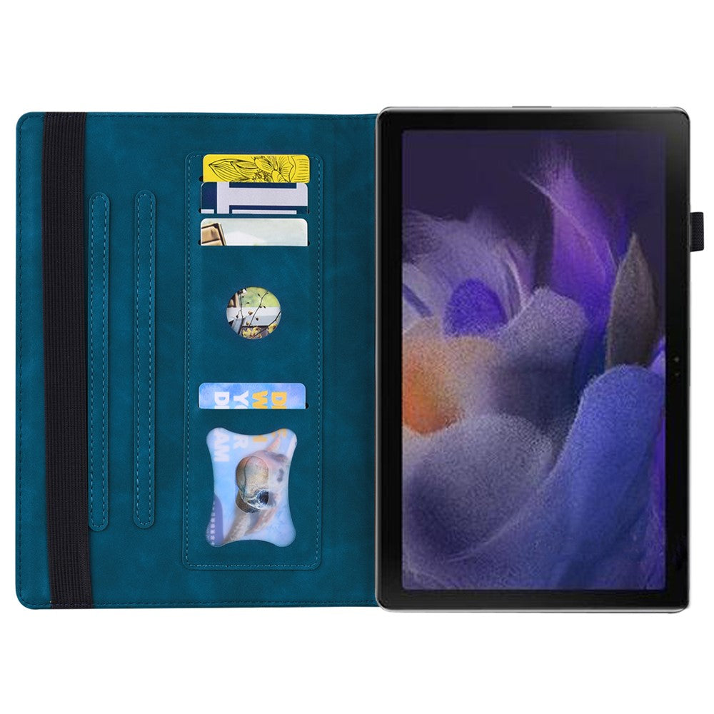 For Lenovo Xiaoxin Pad Pro 12.7 inch Case Card Holder Stand Folio Leather Tablet Cover - Blue