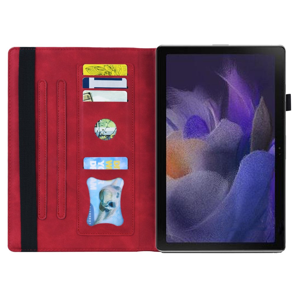 For Lenovo Xiaoxin Pad Pro 12.7 inch Case Card Holder Stand Folio Leather Tablet Cover - Red