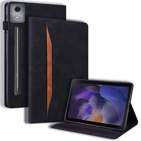 For Lenovo Xiaoxin Pad Pro 12.7 inch Case Card Holder Stand Folio Leather Tablet Cover - Black
