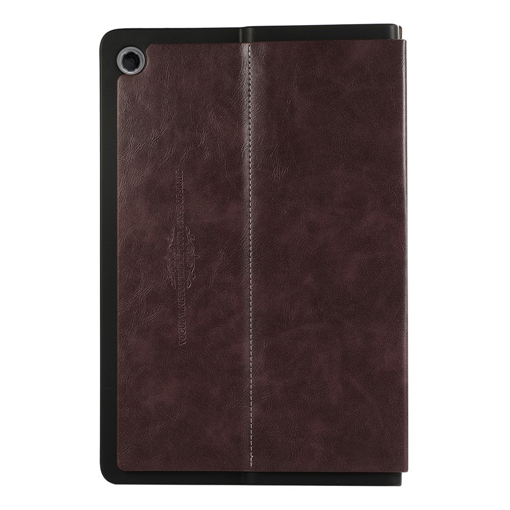 For Lenovo Tab Plus Stand Case Anti-Scratch PU Leather Tablet Flip Cover - Coffee