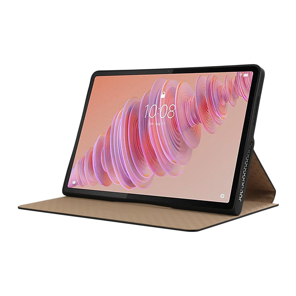 For Lenovo Tab Plus Stand Case Anti-Scratch PU Leather Tablet Flip Cover - Black