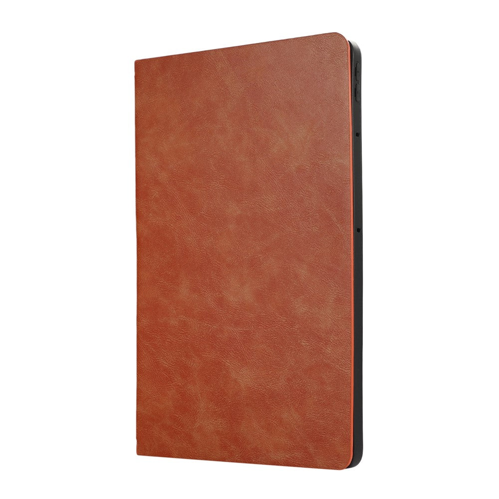 For Lenovo Tab Plus Stand Case Anti-Scratch PU Leather Tablet Flip Cover - Brown