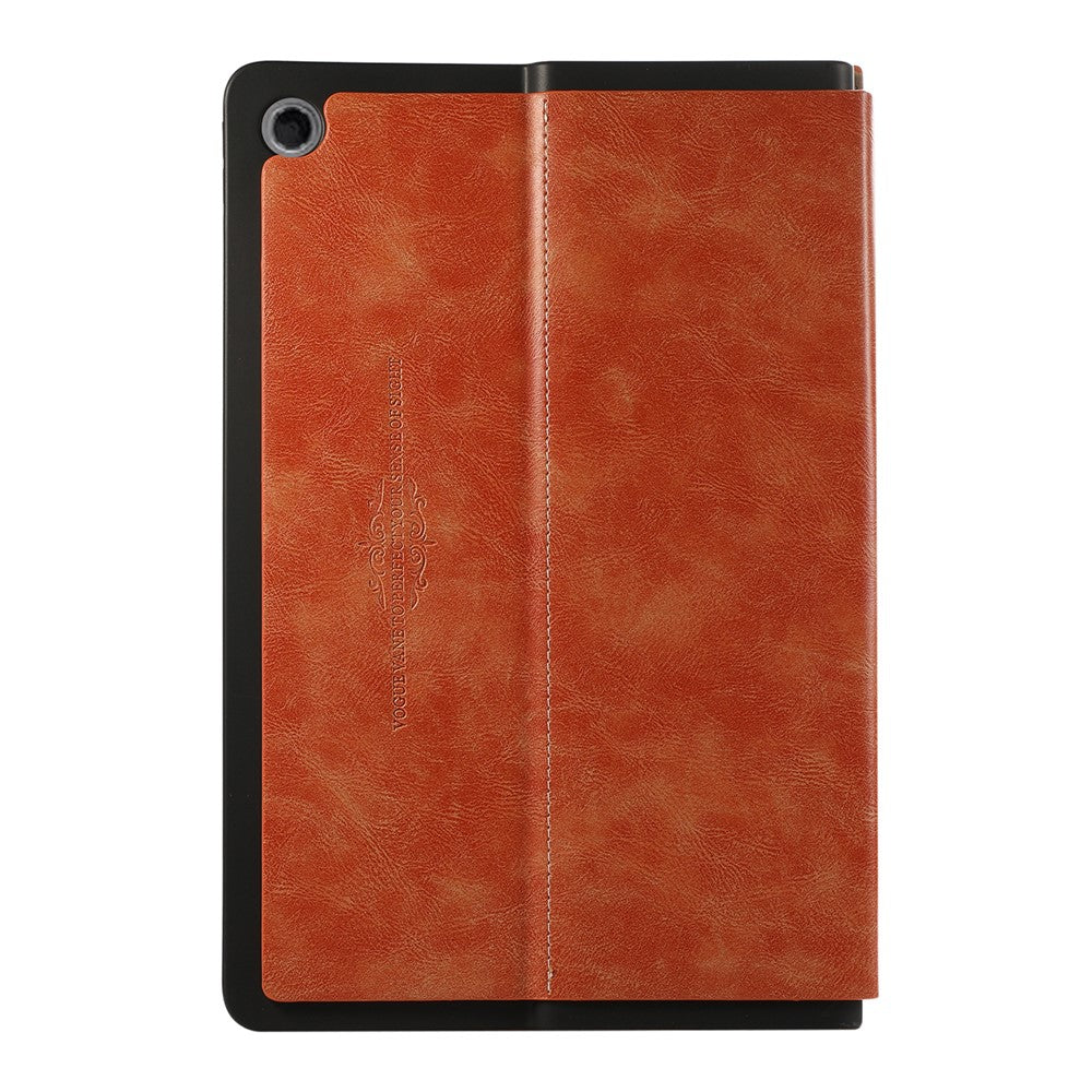 For Lenovo Tab Plus Stand Case Anti-Scratch PU Leather Tablet Flip Cover - Brown