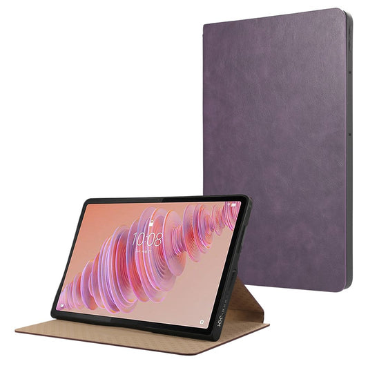 For Lenovo Tab Plus Stand Case Anti-Scratch PU Leather Tablet Flip Cover - Purple