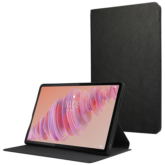 For Lenovo Tab Plus Shockproof Case PU Leather Tablet Cover with Stand - Black